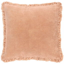 Yard Cushion Bertie Washed Cotton Velvet Square Cashew 45x45cm - thumbnail 3