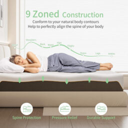 Memory Foam Mattress, Medium Support Mattress for Comfortable Sleep, Bedroom Bedding Mattress for Home Use Brown 5FT King (150x200x15cm) - thumbnail 4