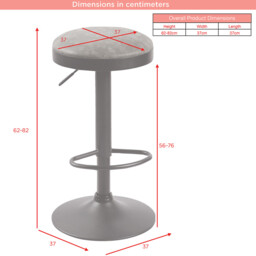 Bar Stools Remi Faux Distressed Leather Adjustable Height Brown 2pcs - thumbnail 3