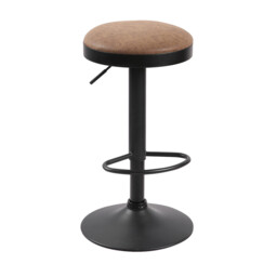 Bar Stools Remi Faux Distressed Leather Adjustable Height Brown 2pcs - thumbnail 4