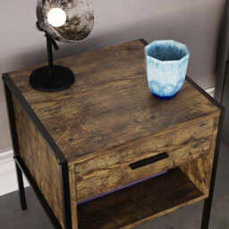 Vida Designs Bedside Brooklyn 1 Drawer Rustic Brown - thumbnail 5
