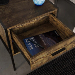 Vida Designs Bedside Brooklyn 1 Drawer Rustic Brown - thumbnail 3