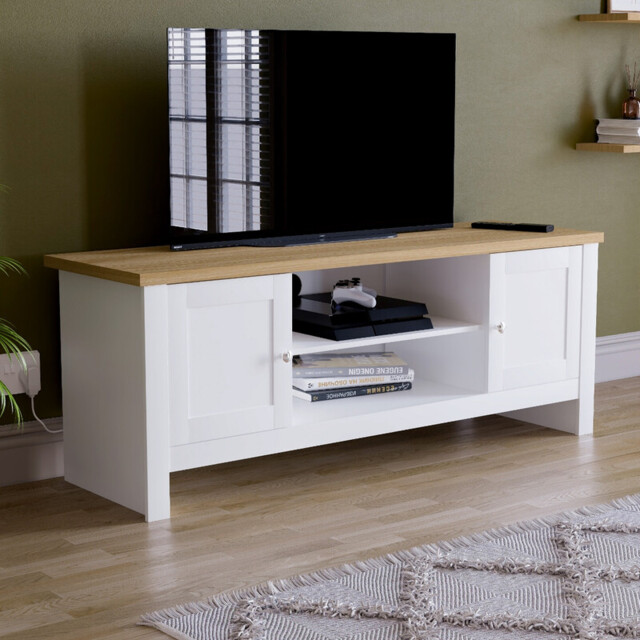 Vida Designs TV Unit Arlington White/Oak Effect - image 1