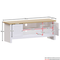 Vida Designs TV Unit Arlington White/Oak Effect - thumbnail 3
