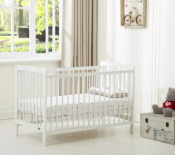 MCC Direct Brooklyn Baby Cot Crib with Water-Repellent Mattress (Cream White) - thumbnail 3