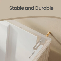 Ochama  Bathroom Storage Unit with Drawers, Under Sink Cabinet with Compartments and Feet, for Pedestal Basins, White and Beige - thumbnail 6