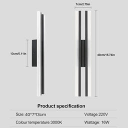 Pheashine Indoor LED wall lamp 16W, 40cm, 3000K warm white light - thumbnail 3