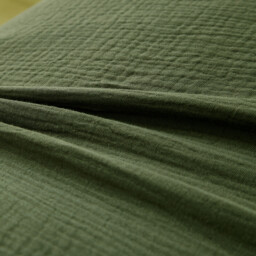 Dark Green Cotton Double Gauze Duvet Cover & Pillowcases Set, 135*200CM+50*75CM*1 - thumbnail 2