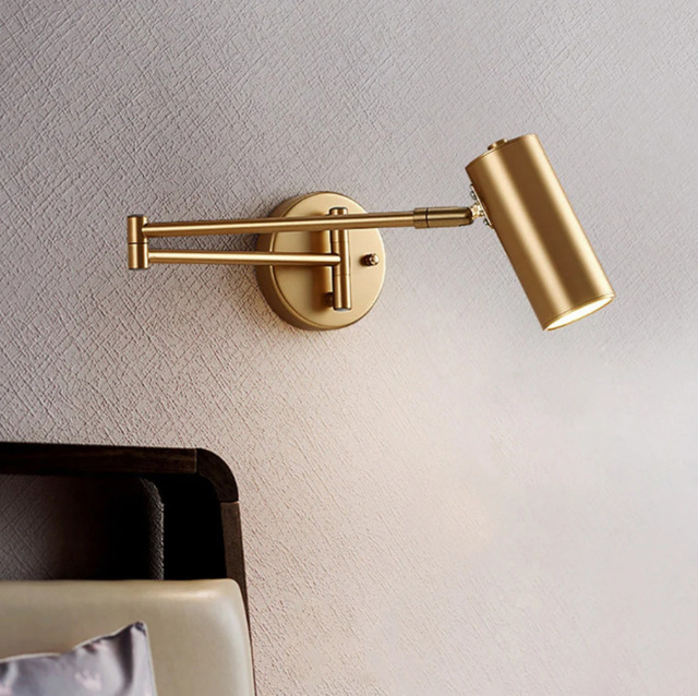 Homary Gold Modern Swing Arm Indoor Wall Sconce 1 Light - image 1
