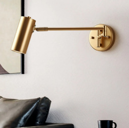 Homary Gold Modern Swing Arm Indoor Wall Sconce 1 Light - thumbnail 5