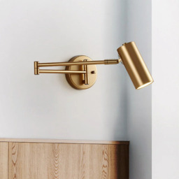 Homary Gold Modern Swing Arm Indoor Wall Sconce 1 Light - thumbnail 7