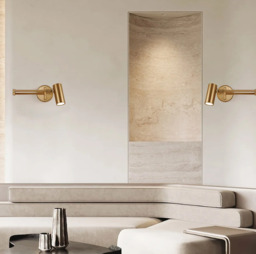 Homary Gold Modern Swing Arm Indoor Wall Sconce 1 Light - thumbnail 3