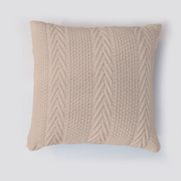 MEROPE, Acrylic Knit/Herringbone Cushion Cover, 50x50cm, white, 1pack - thumbnail 2