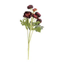 Candlelight Artificial Camelia Flower Stem Burgundy 38cm - thumbnail 1