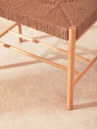 Interiors by Premier Stool Bandar Beech Wood & Hemp Rope Natural - thumbnail 4