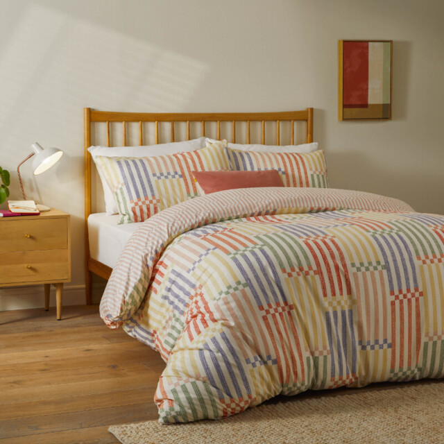 Duvet Day Duvet Cover Set Madison Stripe Multicolour Double - image 1
