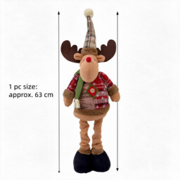1PC 24inch Large Size Stretchy Christmas Standing Figurine Standing Deer Figure with Pine Branches Christmas Ornament Home Decorations Cute Xmas Gift - thumbnail 5