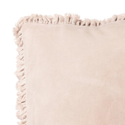 Yard Cushion Bertie Washed Cotton Velvet Square Natural 45x45cm - thumbnail 2