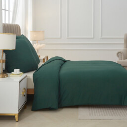 Meeallhome  Washed Brushed Duvet Cover Set 200*200cm/50*75cm*2  dark green - thumbnail 5