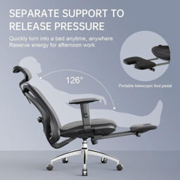 Sihoo M18JT Ergonomic Office Chair with Footrest, Breathable Mesh Design High Back Computer Chair, Adjustable Headrest and Lumbar Support - thumbnail 2