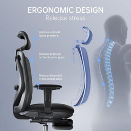 Sihoo M18JT Ergonomic Office Chair with Footrest, Breathable Mesh Design High Back Computer Chair, Adjustable Headrest and Lumbar Support - thumbnail 4