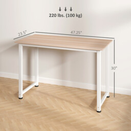 HOMCOM Desk Workspace Oak Effect/White - thumbnail 7