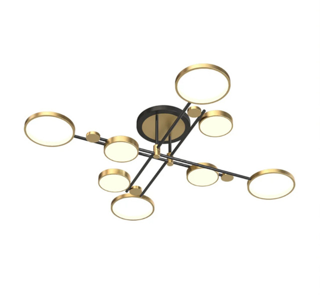 Homary Nordic Style Semi Flush Mount Lighting Gold/Black Ceiling Light Fixture LED Ring - image 1
