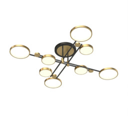 Homary Nordic Style Semi Flush Mount Lighting Gold/Black Ceiling Light Fixture LED Ring - thumbnail 1