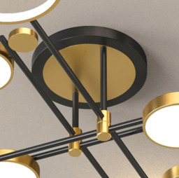 Homary Nordic Style Semi Flush Mount Lighting Gold/Black Ceiling Light Fixture LED Ring - thumbnail 6