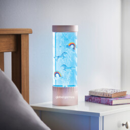 GLOBAL GIZMOS Table Lamp Bubble Unicorns & Rainbows Multicolour/Rose Gold - thumbnail 2