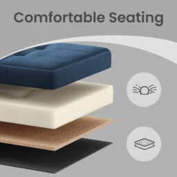 Ochama Storage Ottoman, Foldable Velvet Storage Bench, 2 Extra Storage Boxes, 38 x 110 x 38 cm, for Hallway, Living Room, Bedroom, Dark Blue - thumbnail 3