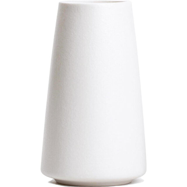 1pc/15cm/6in, White Ceramic Vase - Flower Vase Minimalism Style for Modern Table Shelf Home Decor, Fit for Fireplace Bedroom Kitchen Living Room Centerpieces Office Desk (Solid White) - image 1