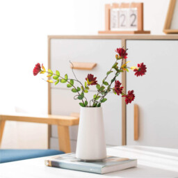 1pc/15cm/6in, White Ceramic Vase - Flower Vase Minimalism Style for Modern Table Shelf Home Decor, Fit for Fireplace Bedroom Kitchen Living Room Centerpieces Office Desk (Solid White） - thumbnail 2