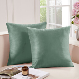 Deconovo DutchVelvet cushion cover light green color 50*50cm 1pc - thumbnail 2