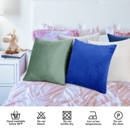 Deconovo DutchVelvet cushion cover light green color 50*50cm 1pc - thumbnail 5