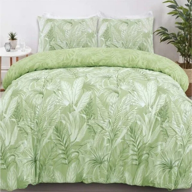 NightComfort Duvet Cover Set Madeira Reversible Green Double - image 1