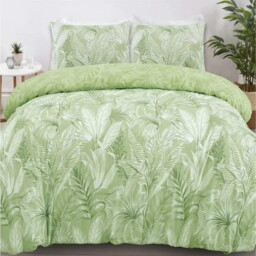 NightComfort Duvet Cover Set Madeira Reversible Green Double - thumbnail 1