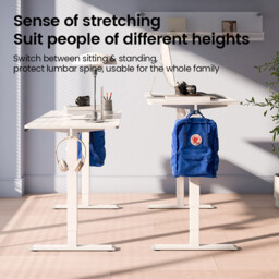 Ochama Electric Standing Desk, White, 120*60 cm, Full Board Top, 2-Level Memory Height, 70 kg Load Capacity, UK Standard & CE Certified, Eco-Friendly, for Office, Study & Gaming - thumbnail 6