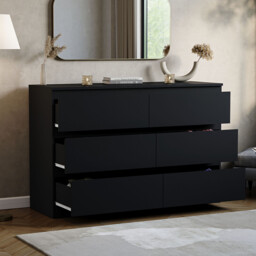 Vida Designs Drawer Chest Denver 6 Drawers Black - thumbnail 2