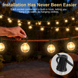 Vivreal G40 Decorative String Lights – 20M (66 ft) 23 Shatterproof Bulbs， Dimmable & Connectable Outdoor Fairy Lights, New Year Sale , Top gift picks - thumbnail 7