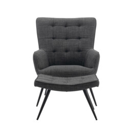 Accent Chair & Footstool Katelyn Charcoal - thumbnail 4