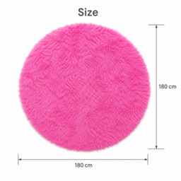 Wool-like round floor mat 180x180cm - thumbnail 3