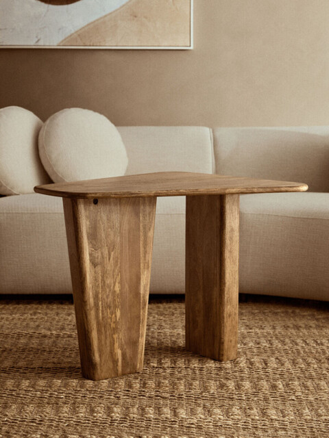 Fifty Five South Coffee Table Walsa Triangle Solid Mango Wood Natural - image 1