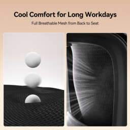 SIHOO B100JT Office Chair with Footrest， Comfy Ergonomic Office Chair， Computer Chair with Adaptive Lumbar Support & Wide Headrest， Flip-up Armrests， Swivel Desk Chair for Long Hours， Without Footrest， Black - thumbnail 6