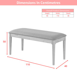 Dining Bench Orlando Walnut/Grey - thumbnail 4