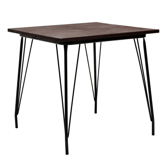 Interiors by Premier Dining Table District Square Elm Wood Walnut/Black - image 1