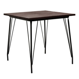 Interiors by Premier Dining Table District Square Elm Wood Walnut/Black - thumbnail 1