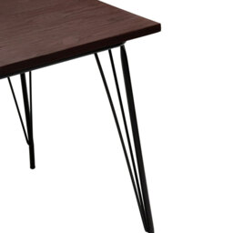 Interiors by Premier Dining Table District Square Elm Wood Walnut/Black - thumbnail 4