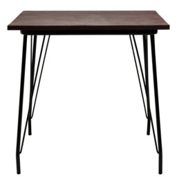 Interiors by Premier Dining Table District Square Elm Wood Walnut/Black - thumbnail 5