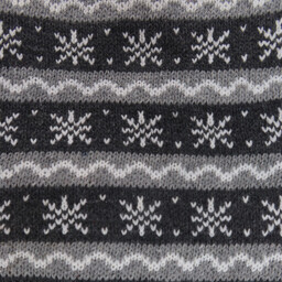 Dark Grey Knitted Christmas Wool Stocking with Snowflake Pattern - thumbnail 3